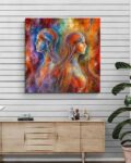 Abstract Twin Silhouettes Canvas Wall Art Painting