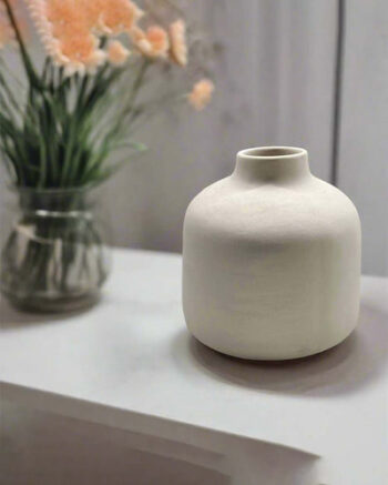 Zella Matte White Vase | 6 x 6 inches