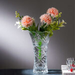 Elegant Flower Cut Clear Glass Vase Without Flower | 5 x 9 inches