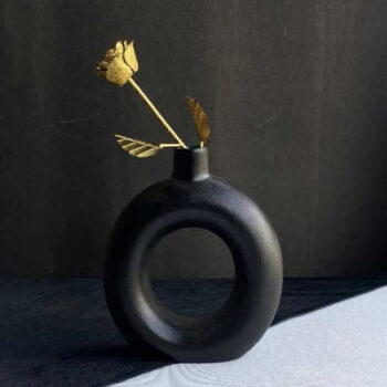 Cave Stylish Ceramic Vase | 8 x 3 x 8 inches