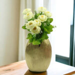 Luxury Gold Oval Flower Vase without Flower | 6 x 4 x 8 inches