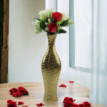 Elegant Gold Flower Vase without Flower | 5 x 3 x 16 inches