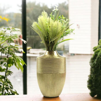 Versatile Gold Ring Design Flower Vase without Flower | 7 x 4 x 10 inches