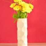 Ocean Blue Vase With Flower | 4 x 12 inches