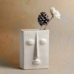 Ivory Upbeat Face Vase and Blowing Kiss Face Vase | Set of 2