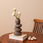 Pebble Ceramic Flower Vase | 4.5 x 2 x 11 inches