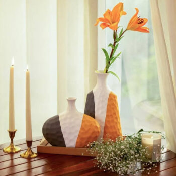 Slate & Sunshine Ceramic Flower Vases | Set of 2