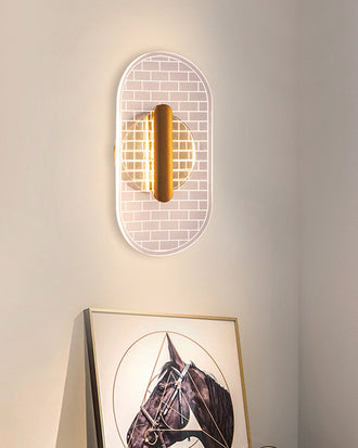 Brik Etched Tile Pattern Wall Sconce