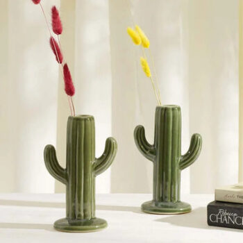 Ceramic Cactus Vases | Set Of 2