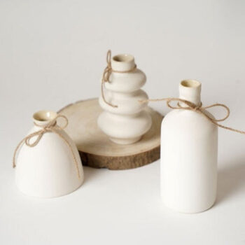 Timeless Charm Porcelain Bone China Grey Vase | 4 x 10 inches
