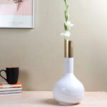 Luxury White Long Pipe Flower Vase | 4 x 12 inches