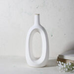 Elegant & Durable Hollow Design Ceramic Vase Without Flower | 6 x 5 x 13 inches