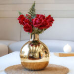 Elegant Gold Finish Vase Without Flower | 7 x 8 inches
