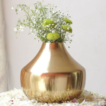 Stylish Golden Shade Droplet Vase Without Flower | 7 x 6 inches