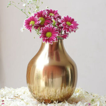 Elegant Golden Shade Droplet Vase Without Flower | 5 x 6 inches