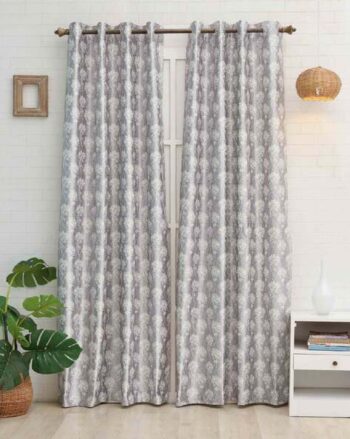 Set of 2 Printed Eyelets Door Curtains
