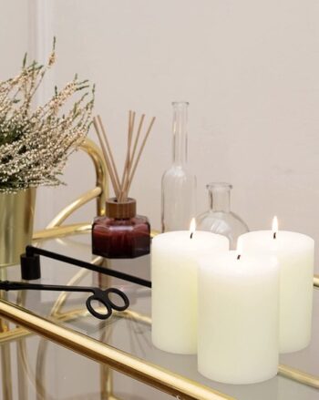 Set of 3 Vanilla Fragrance Pillar Candles