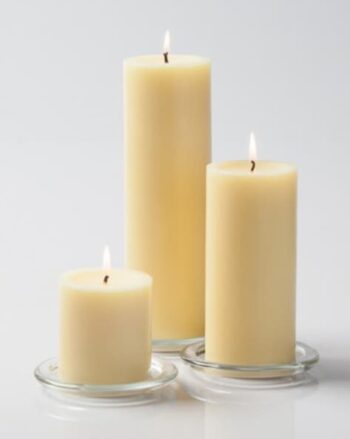 Set of 3 Jasmine Scented Pillar Candles