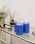 Set of 3 Pillar Candles with Strawberry Fragrance