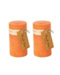 Set of 2 Scented Rustic Pillar Candles