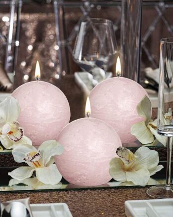Set of 3 Strawberry Scented Round Candles