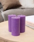 Set of 3 Pillar Candles with Apple Fragrance