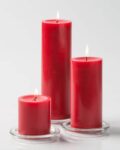 Set of 3 Rose Scented Pillar Candles