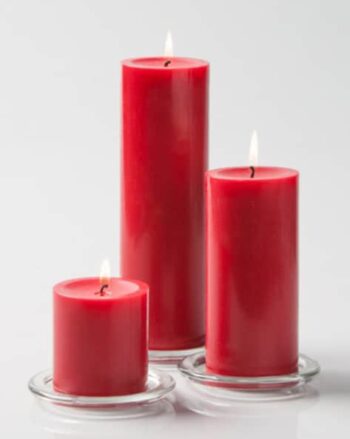 Set of 3 Rose Scented Pillar Candles