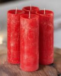 Set of 4 Rose Scented Pillar Candles