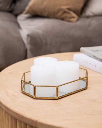 Set of 3 Jasmine Fragrance Pillar Candles