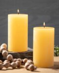 Set of 2 Citrus Scented Rustic Pillar Candles