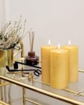 Set of 3 Dew Fragrance Pillar Candles
