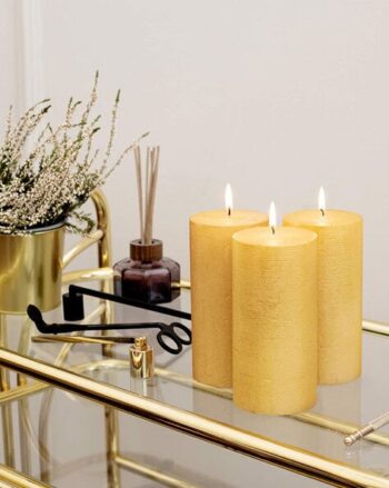 Set of 3 Dew Fragrance Pillar Candles