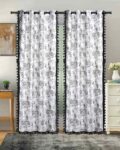 Set of 2 Floral Print Window Curtains
