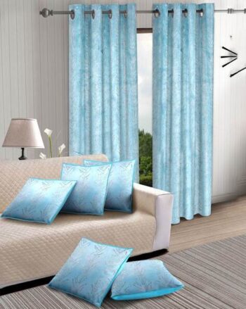 7-Piece Printed Window Curtains & Cushion Covers