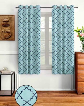 Set of 2 Embroidered Eyelet Window Curtains