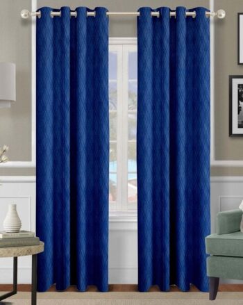 Set of 2 Geometric Print Eyelet Window Curtains