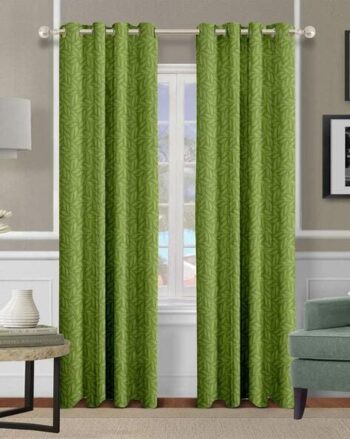 Set of 2 Floral Print Eyelet Window Curtains