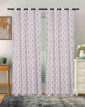 Set of 2 Baroque Print Window Curtains