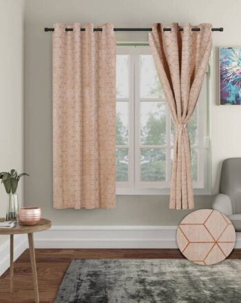 Set of 2 Foil Print Window Curtains