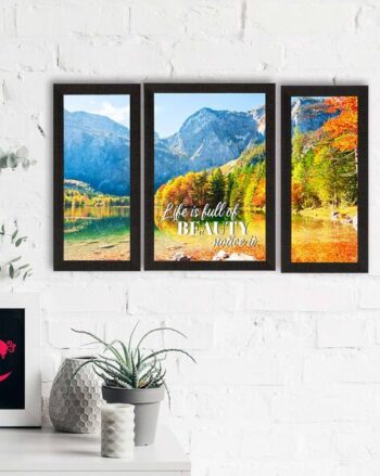 Set of 3Beautiful Landscape View Matt Texture UV Art Painting