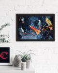 Colorful Birds Sitting on Tree Branch UV Art Painting