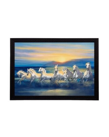 Seven Lucky Running Horses Satin Matt Texture UV Art Painting