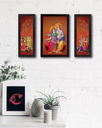 Set of 3 Radha Krishna Wall Arts