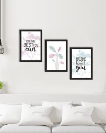 Set of 3 Motivational Quote Wall Arts
