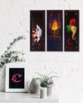 Set of 3 Rectangle Satin Matt Textured UV Art Painting