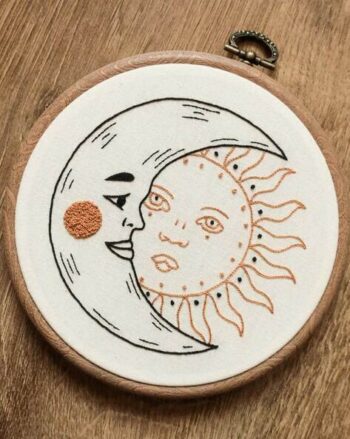 Hand-Embroidered Round Wall Hanging