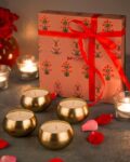 Set of 4 Round Metal Candles