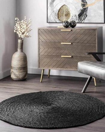 Textured Anti-Skid Round-Shape Carpet 4" x 4"