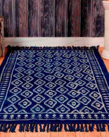 Ikat Print Handmade Cotton Rug 3'x 5'